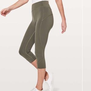 Lululemon In Movement Crop *Everlux 19" Sage